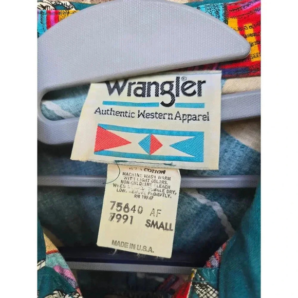 Vintage 1970s Wrangler Western SW Country Button Down Shirt Women's Size Small - Picture 3 of 6